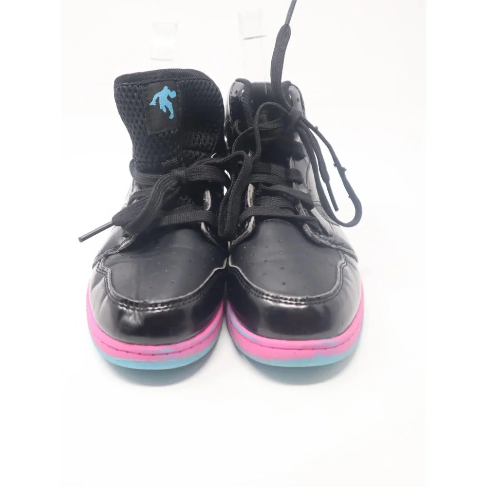 Black High Top Sneakers Sz 2 AND1 Kids Patent Pink Blue Ombre Athletic Shoes